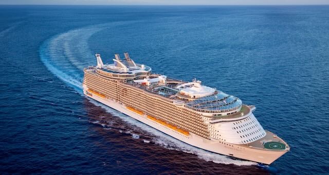 Allure of the seas front right bow at sea royal caribbean