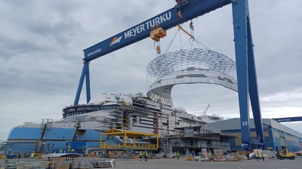 Legend of the Seas being built dome going on
