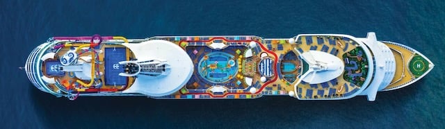 Navigator of the Seas royal caribbean cruise line top down view of Navigator of the Seas