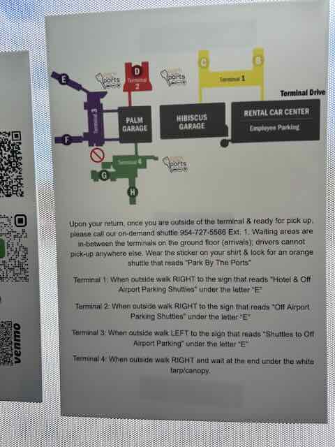 Upon your return park by the ports pickup and drop off map