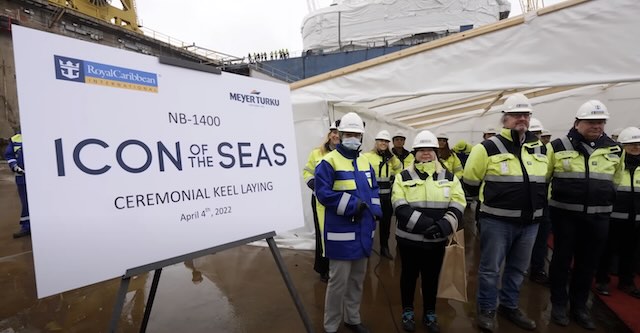 Ceremonial keel laying april 4th 2022 for icon of the seas