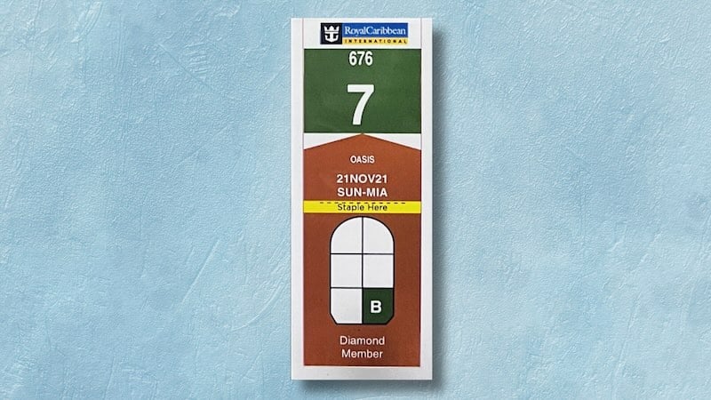 Diamond member luggage tag for Royal Caribbean