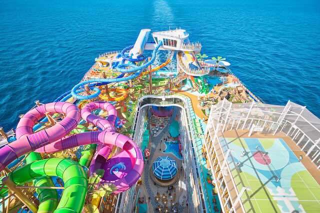 Icon of the Seas Category 6 splash zone water park slides