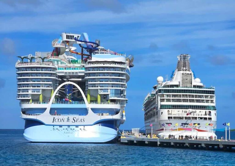 Icon of the Seas next to Vision of the Seas