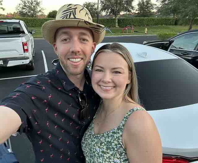 Jim & Britini travel early morning by car to cruise ship