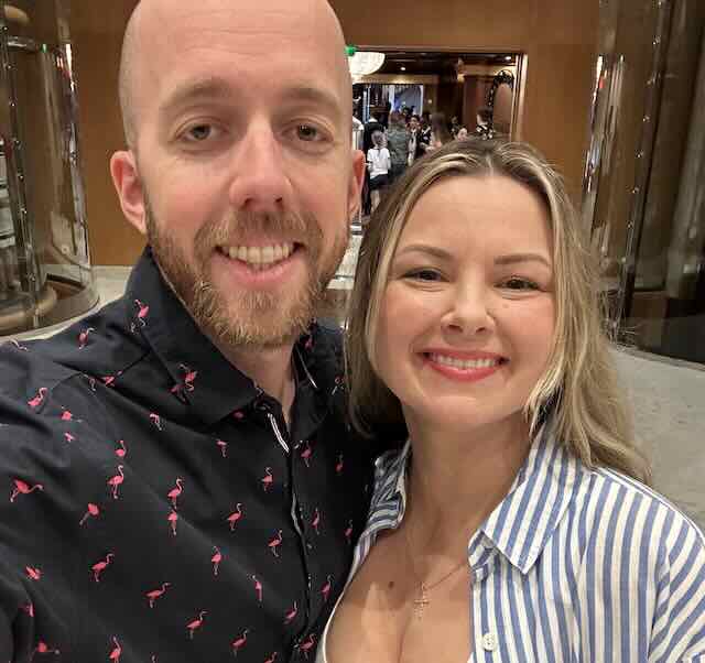 Jim Mercer and Britini on a cruise cruise packing list