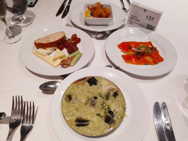 multiple appetizers on Royal Caribbean Cruise