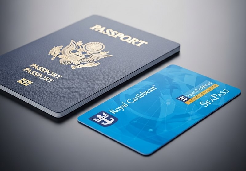 Passport and Royal Caribbean Seapass card