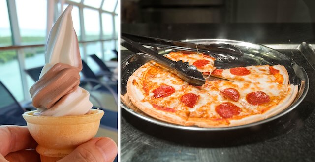 Pizza and ice cream on royal caribbean cruise line
