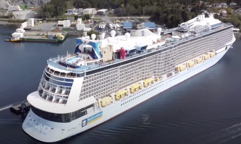 Quantum of the Seas - Which Royal Caribbean Ships Have Skydiving? Ship docked at port rccl
