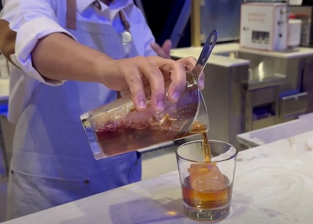 Rye & Bean bar pouring a drink