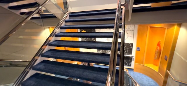 Walking on the cruise stairs instead of elevator is a great way to lose weight and burn calories