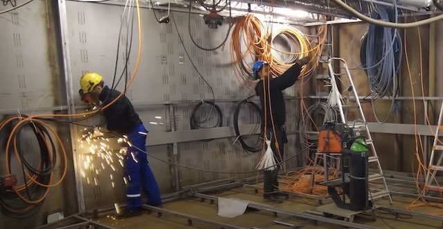 Welding a new crusie ship on Royal Caribbean