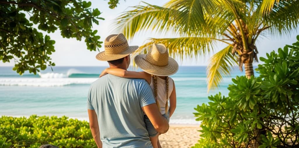 Man and his daughter visiting royal caribbean ports of call family vacation
