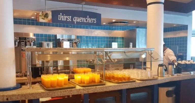 free drinks on Royal Caribbean thirst quenchers lots of drinks at the windjammer cafe