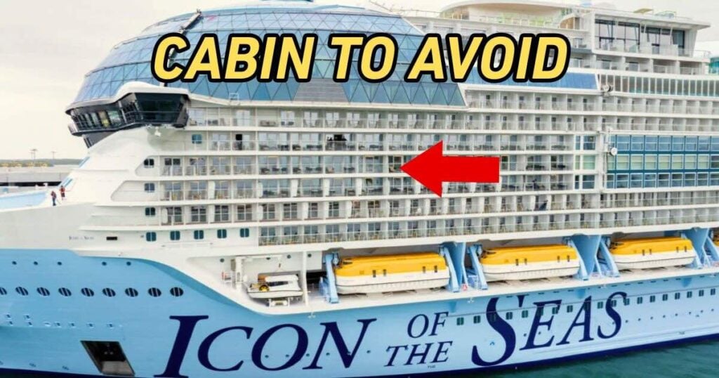 CABIN TO AVOID ICON OF THE SEAS - pointing to a cabin below aqua dome
