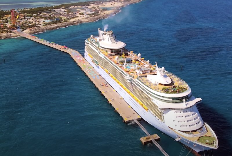 Cruise ship at port Coco Cay
