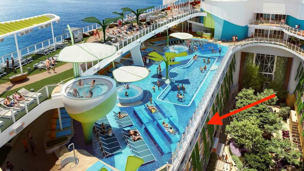 Icon of the Seas below chill island cabin to avoid