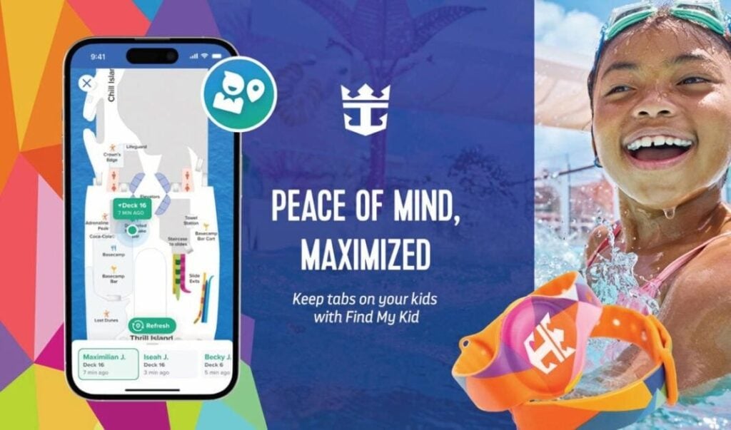 Royal Caribbean Find My Kid App feature