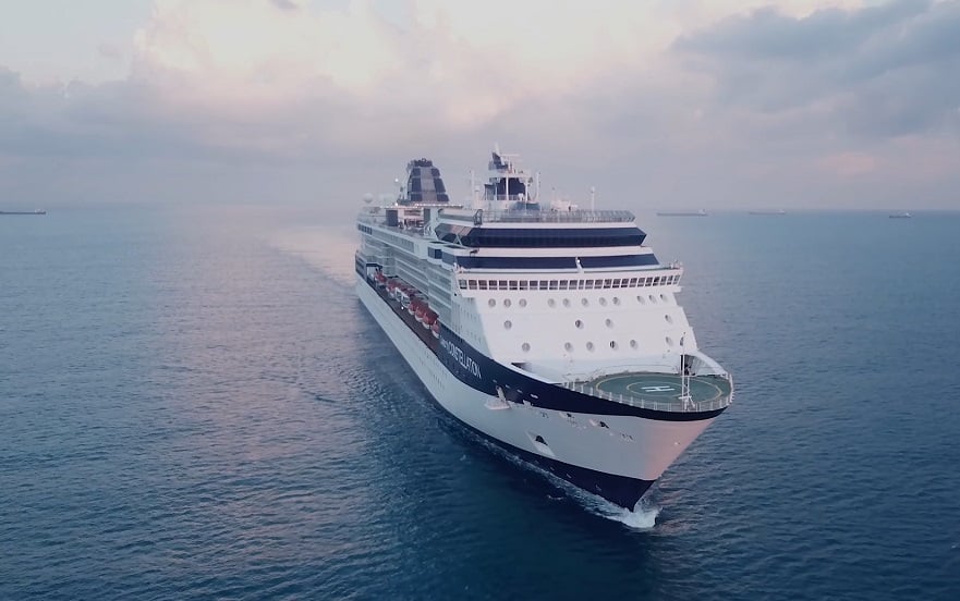 Aerial drone view of Celebrity constellation