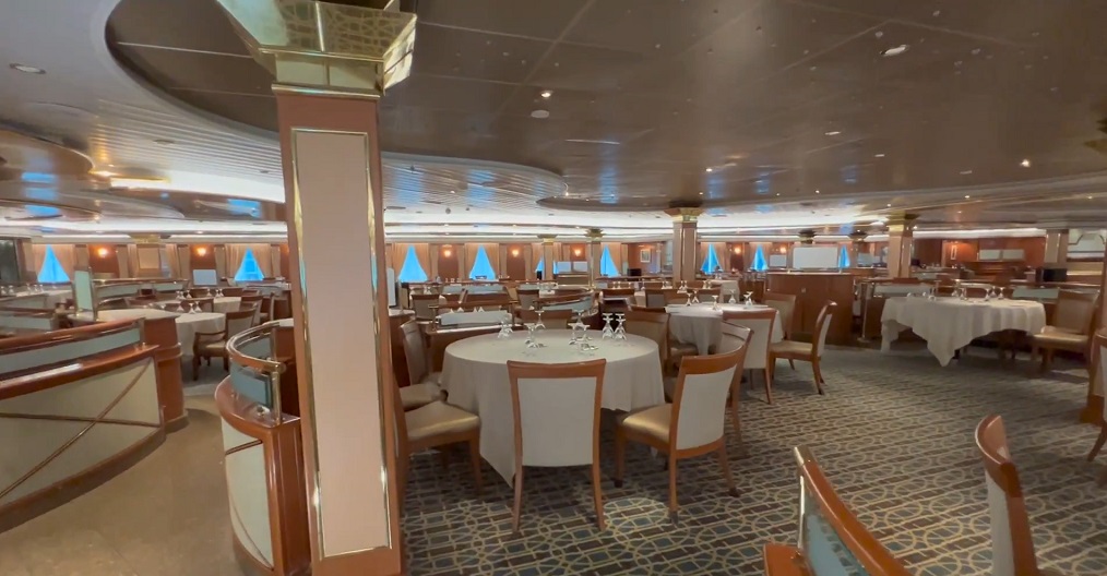 Dining area inside the Princess Coral Princess cruise ship