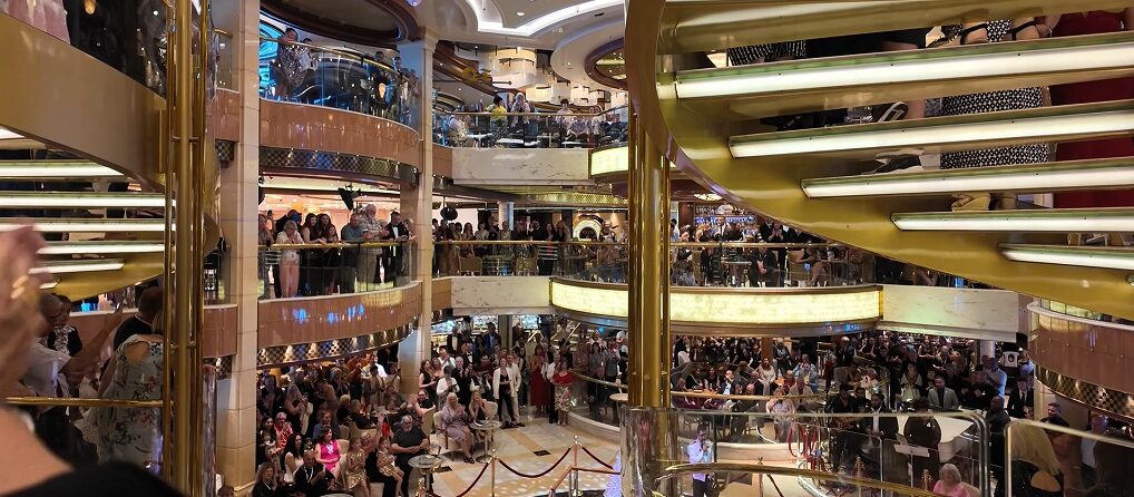 Piazza atrium on the royal class cruise ship  Princess Regal Princess interior