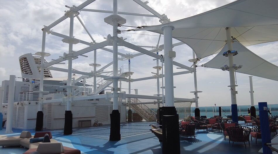 The ropes courses area at park 19 on the Princess Sun Princess cruise ship