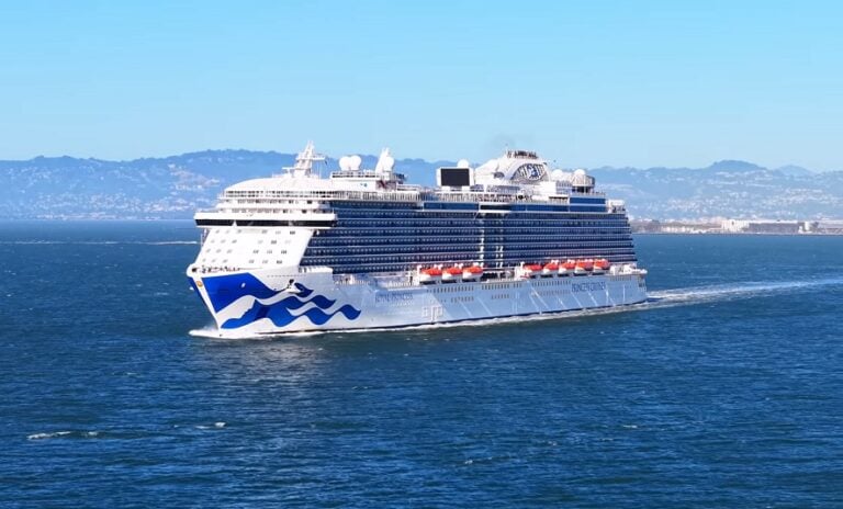 Royal princess review: Aerial drone footage of the Princess Royal, a Princess Cruises ship exterior