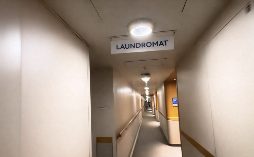 Ruby Princess cabins exterior near the laundromat