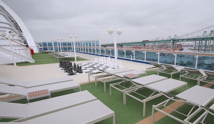 Sun deck area for ocean view on princess Grand