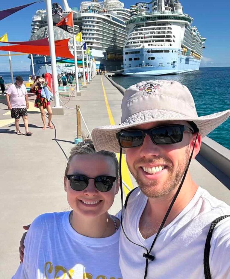 I’ve Sailed Freedom of the Seas 3 Times- 5 Brutally Honest Reasons I Almost Skipped This Ship me and Britini outside Freedom of the seas