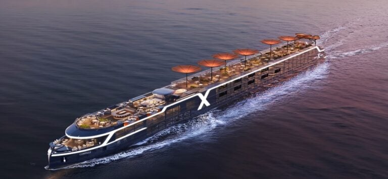 Celebrity compass review: Aerial drone view of Celebrity Compass