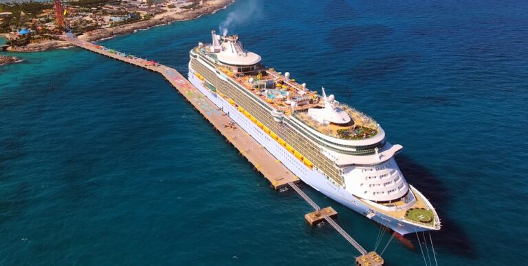 Freedom of the Seas cruise ship aerial view showing upper decks and cabin layout – Freedom of the Seas best cabins