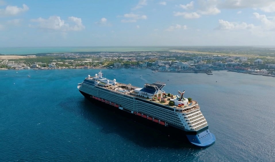 Cruise Ports That Get Canceled the Most: Aerial drone view of Georgetown, Grand Cayman
