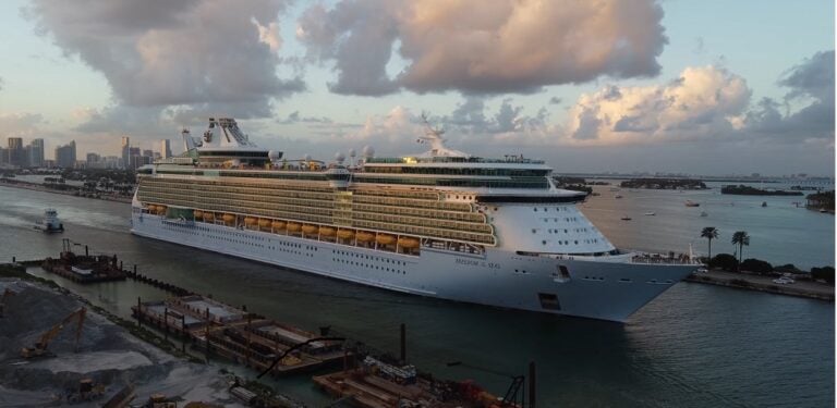 Aerial drone view of freedom of the seas ocean view cabins - freedom of the seas balcony cabins