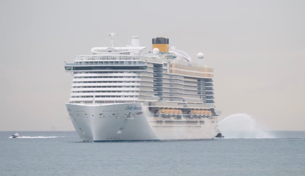 Costa Smeralda one of the largest ships in the world coming back from the seas