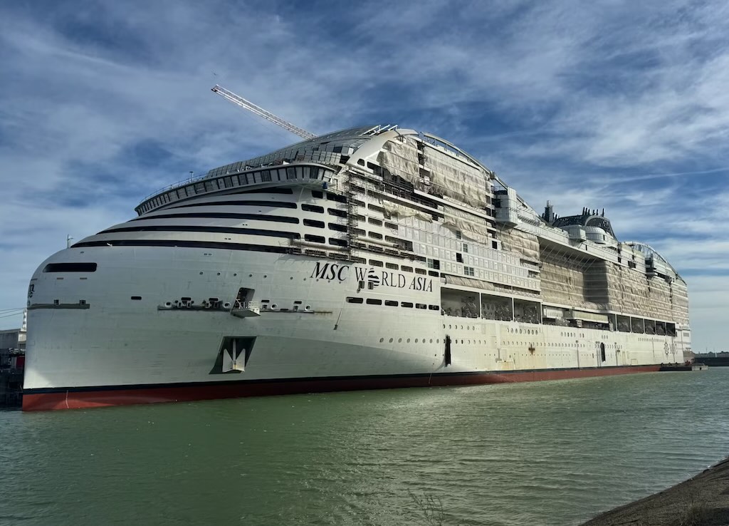MSC world asia float out in water