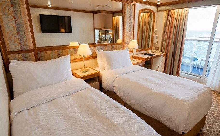 Sapphire Princess Review: Sapphire Princess Balcony cabin interior