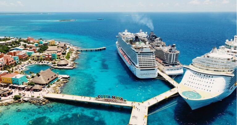 Costa Maya Mexico Cruises: Aerial drone view of Costa Maya Mexico