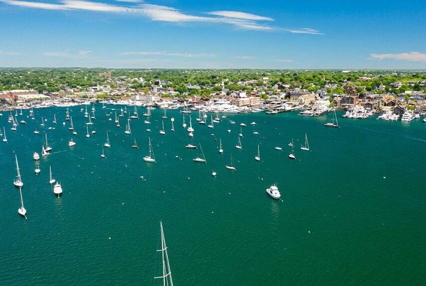Bermuda Cruises: Aerial drone view of ships at Bermuda cruise port