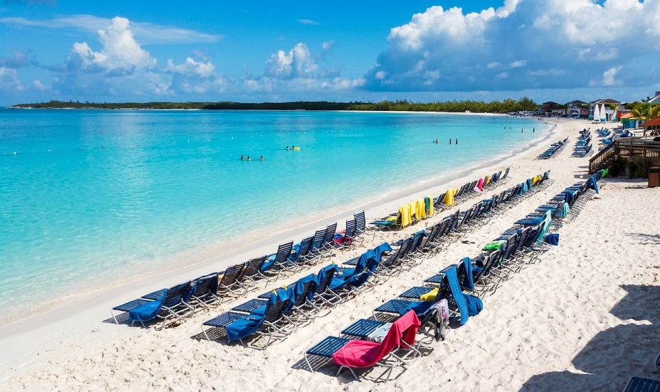 Cruise Line Private Islands in the Bahamas: Half Moon Cay Island Beach view