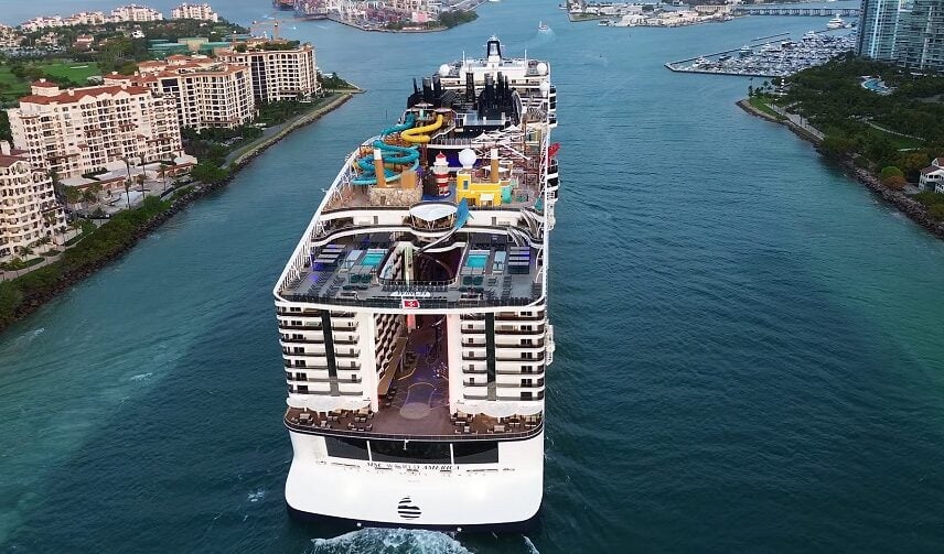 MSC World America Cruise Ship Back view