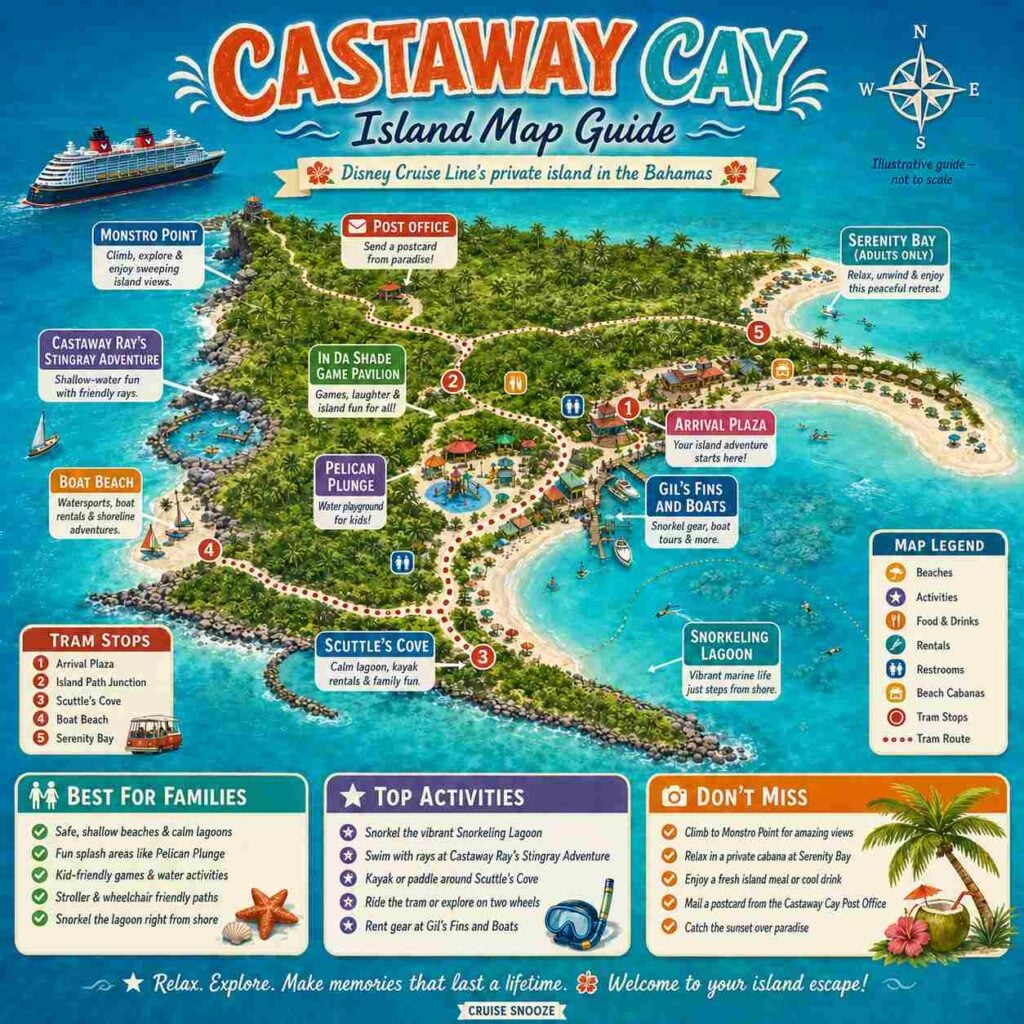 Castaway Cay Island Guide Map