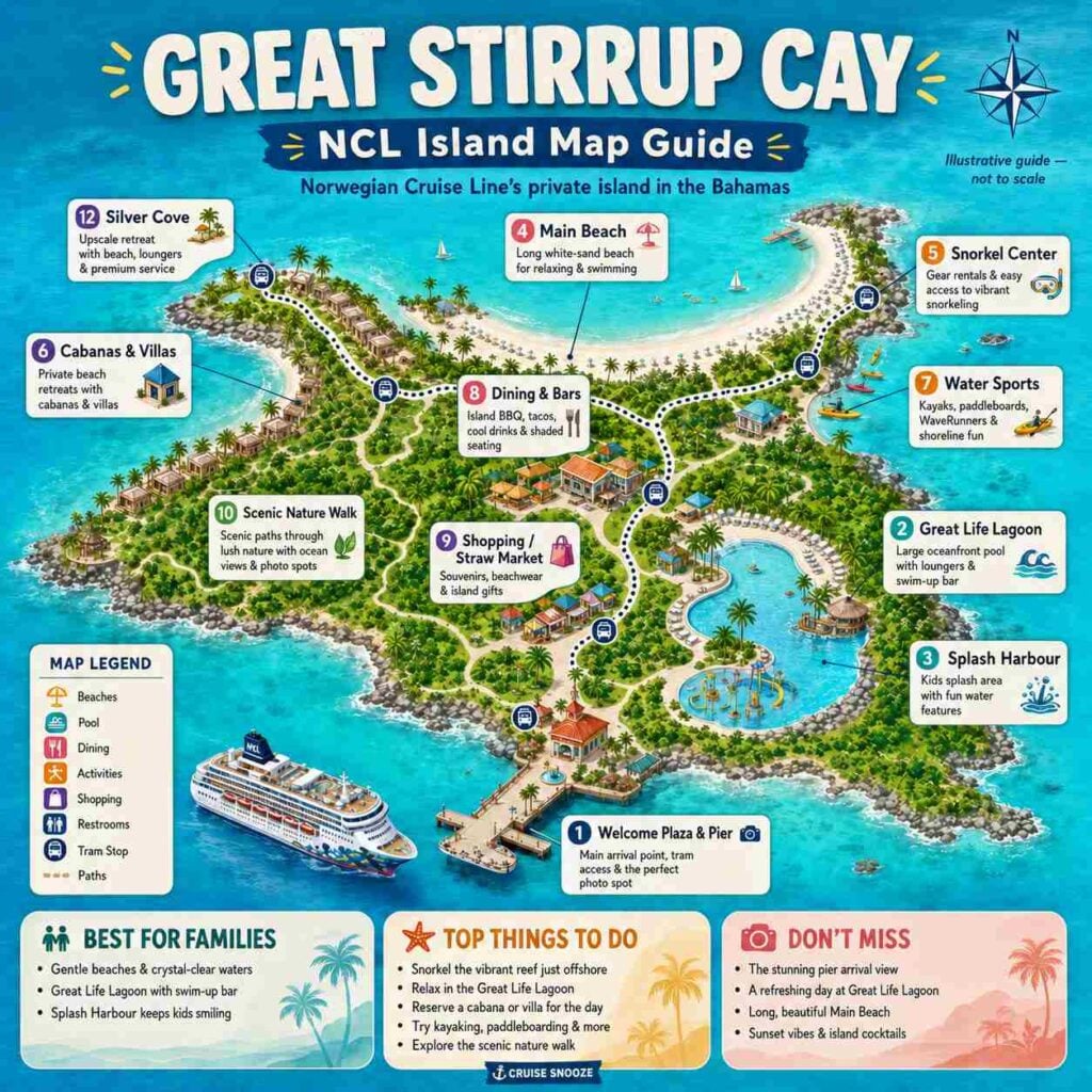 Great Stirrup Cay NCL Guide Map