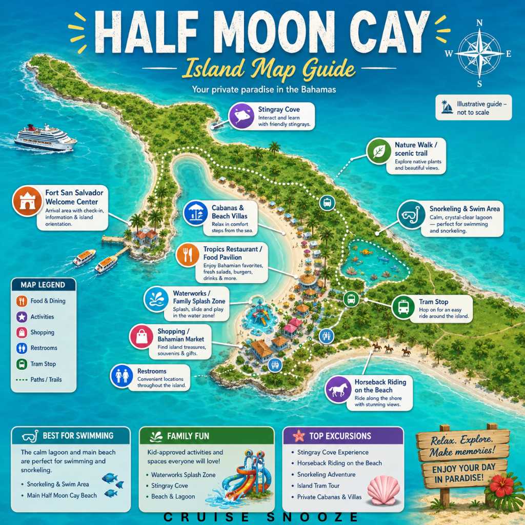 Half Moon Cay Guide Map