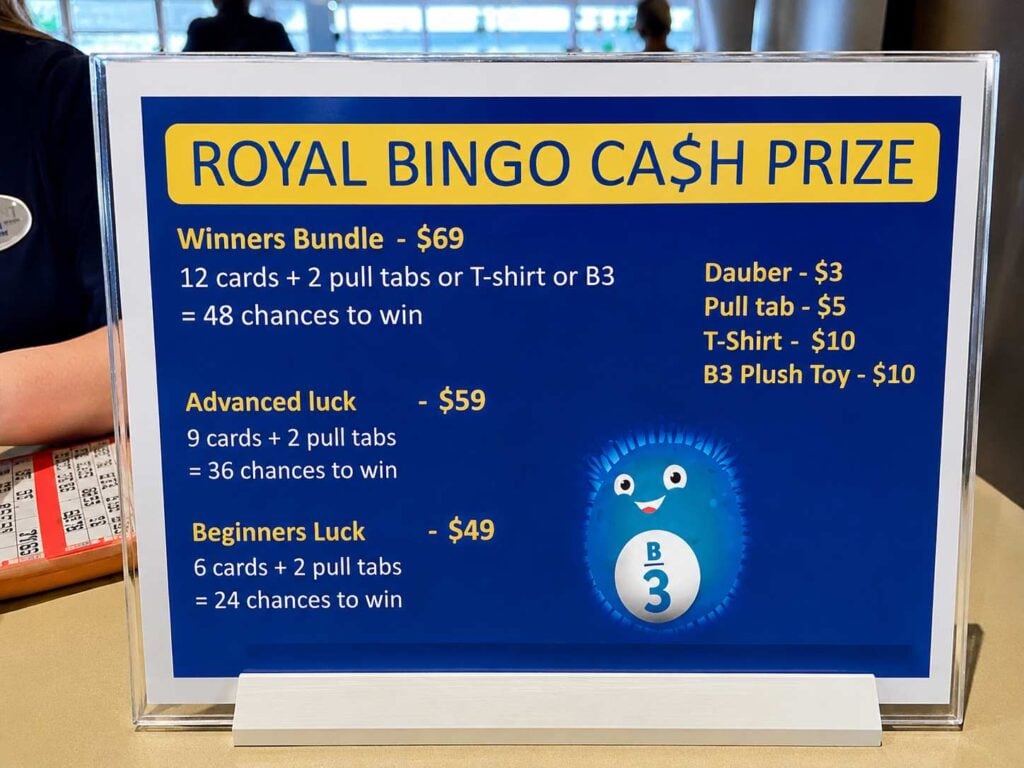 Royal Caribbean Bingo Cash Prize