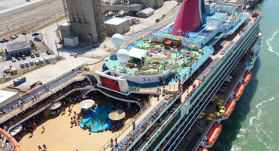Carnival ship top view