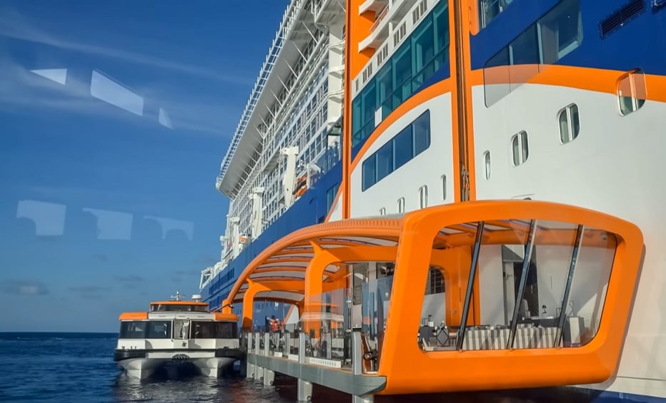 Celebrity Cruise ship orange carpet