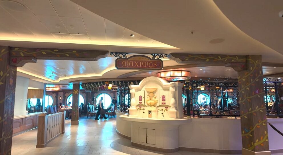 Reasons not to choose Disney Cruise Line - Disney Adventure Maximus Dining Area