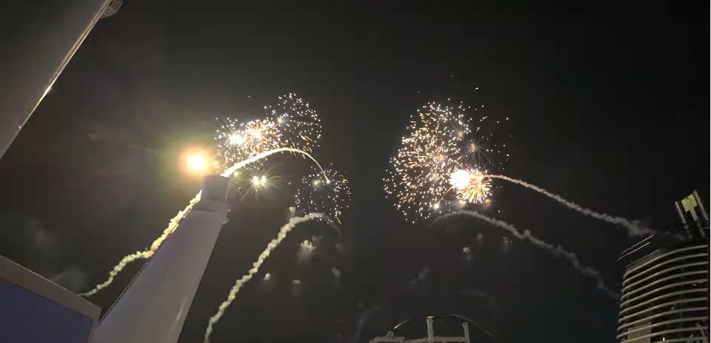 Disney Adventure cruise ship fireworks
